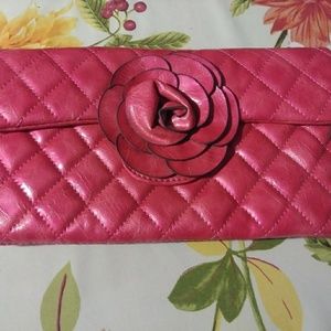 Hot pink wallet & crossbody purse